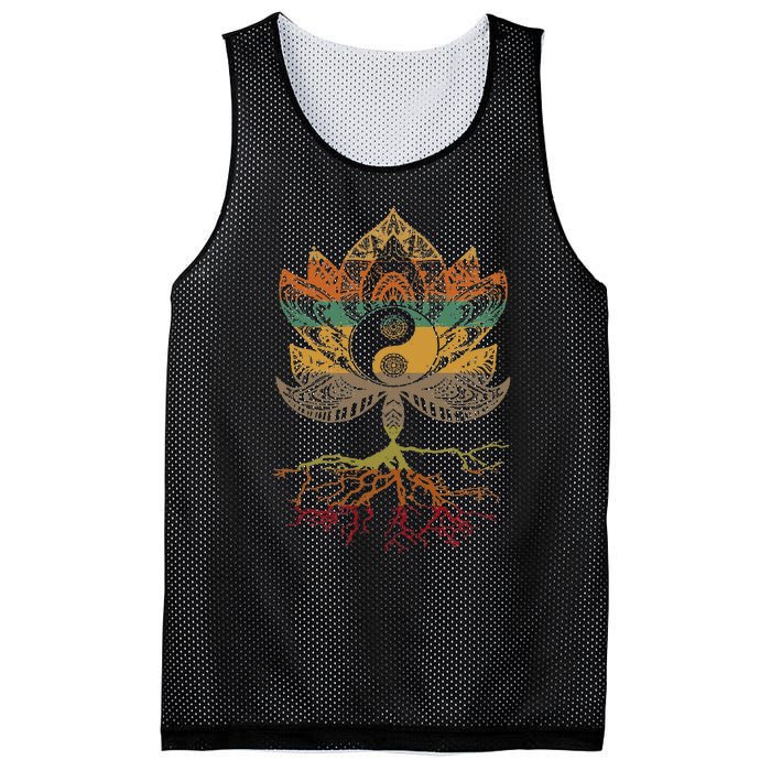 Lotus Mandala Yin Yang Sacred Geometry Spiritual Mesh Reversible Basketball Jersey Tank