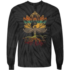 Lotus Mandala Yin Yang Sacred Geometry Spiritual Tie-Dye Long Sleeve Shirt