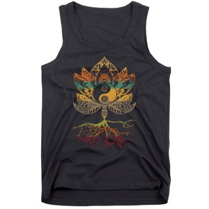 Lotus Mandala Yin Yang Sacred Geometry Spiritual Tank Top