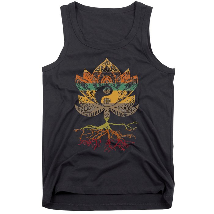 Lotus Mandala Yin Yang Sacred Geometry Spiritual Tank Top