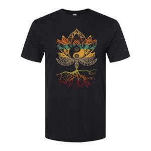 Lotus Mandala Yin Yang Sacred Geometry Spiritual Softstyle CVC T-Shirt