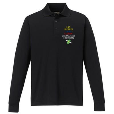 Las Mujeres Ya No Lloran Las Mujeres Facturan Performance Long Sleeve Polo