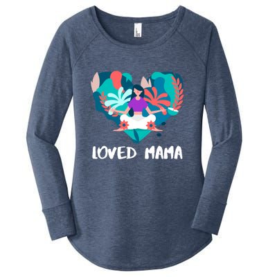 Loved Mama Yoga Mom Great Gift Women's Perfect Tri Tunic Long Sleeve Shirt