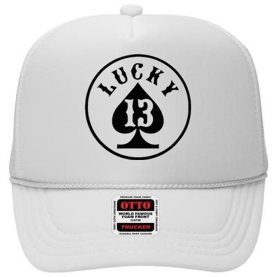 Lucky Number 13 Card Game High Crown Mesh Back Trucker Hat