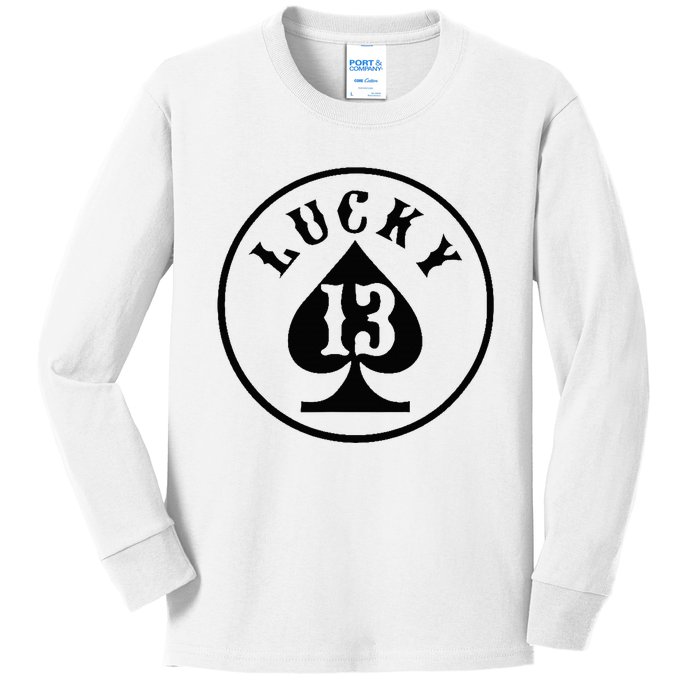 Lucky Number 13 Card Game Kids Long Sleeve Shirt