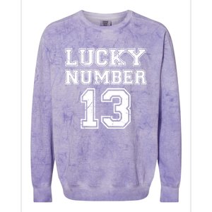 Lucky Number 13 TShirt Colorblast Crewneck Sweatshirt