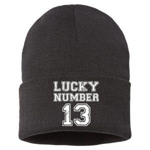 Lucky Number 13 TShirt Sustainable Knit Beanie