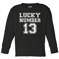 Lucky Number 13 TShirt Toddler Long Sleeve Shirt