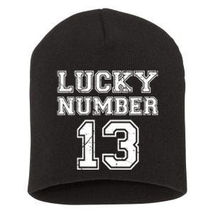 Lucky Number 13 TShirt Short Acrylic Beanie