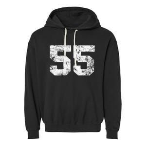 Lucky Number 55 Birthday Sports Player Team Athlete Garment-Dyed Fleece Hoodie