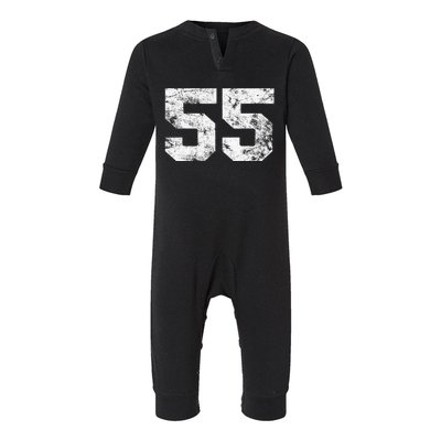 Lucky Number 55 Birthday Sports Player Team Athlete Infant Fleece One Piece