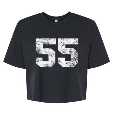 Lucky Number 55 Birthday Sports Player Team Athlete Bella+Canvas Jersey Crop Tee