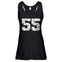 Lucky Number 55 Birthday Sports Player Team Athlete Ladies Essential Flowy Tank