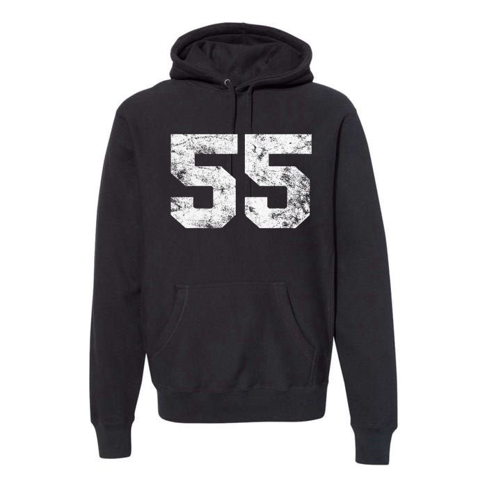 Lucky Number 55 Birthday Sports Player Team Athlete Premium Hoodie