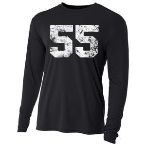 Lucky Number 55 Birthday Sports Player Team Athlete Cooling Performance Long Sleeve Crew