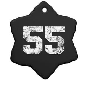 Lucky Number 55 Birthday Sports Player Team Athlete Ceramic Star Ornament