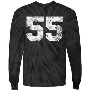 Lucky Number 55 Birthday Sports Player Team Athlete Tie-Dye Long Sleeve Shirt