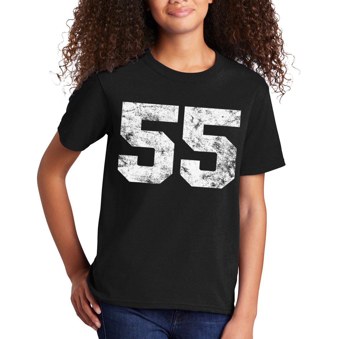 Lucky Number 55 Birthday Sports Player Team Athlete Kids T-Shirt