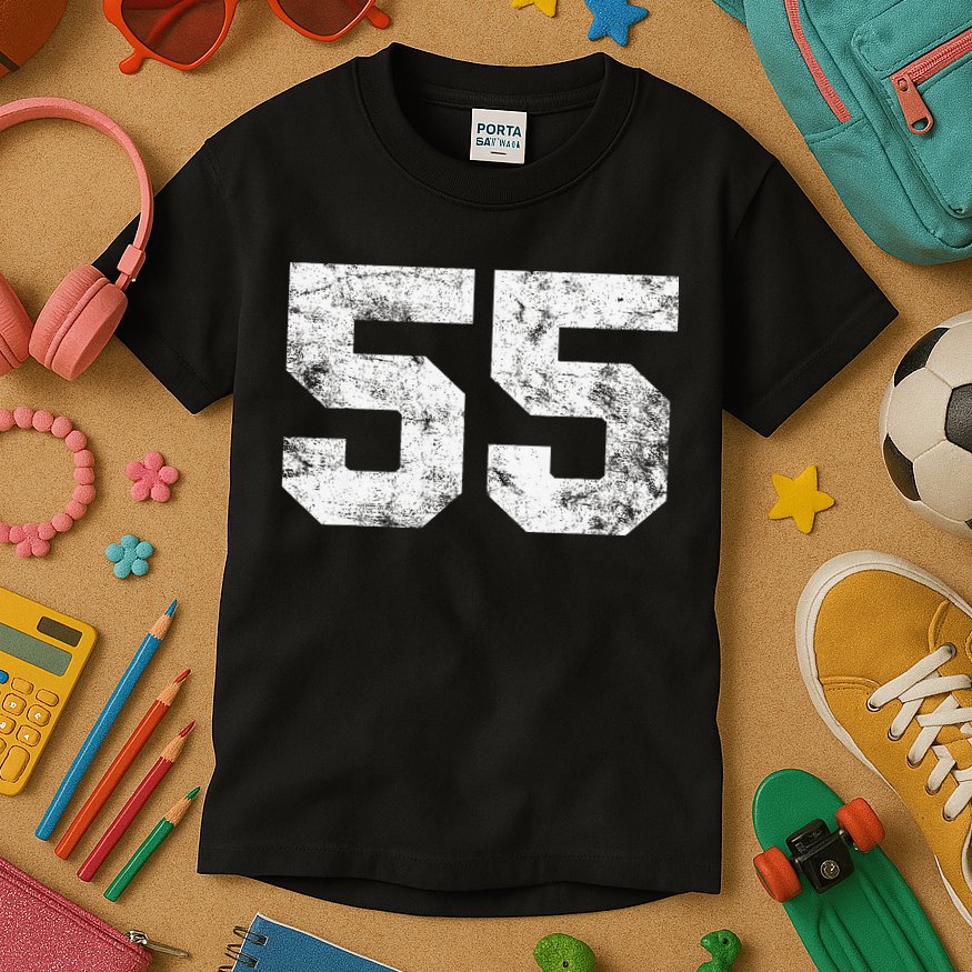 Lucky Number 55 Birthday Sports Player Team Athlete Kids T-Shirt