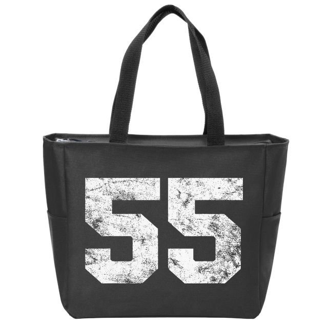 Lucky Number 55 Birthday Sports Player Team Athlete Zip Tote Bag