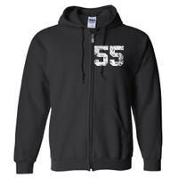 Lucky Number 55 Birthday Sports Player Team Athlete Full Zip Hoodie