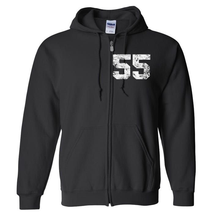 Lucky Number 55 Birthday Sports Player Team Athlete Full Zip Hoodie