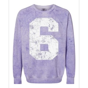 Lucky Number 6 Birthday Sports Player Team Athlete Colorblast Crewneck Sweatshirt