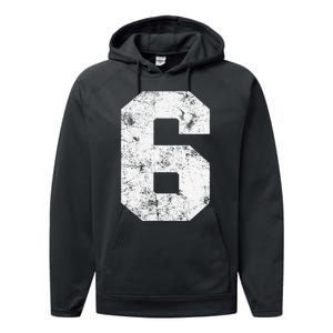 Lucky Number 6 Birthday Sports Player Team Athlete Performance Fleece Hoodie