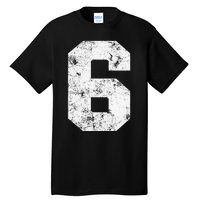 Lucky Number 6 Birthday Sports Player Team Athlete Tall T-Shirt