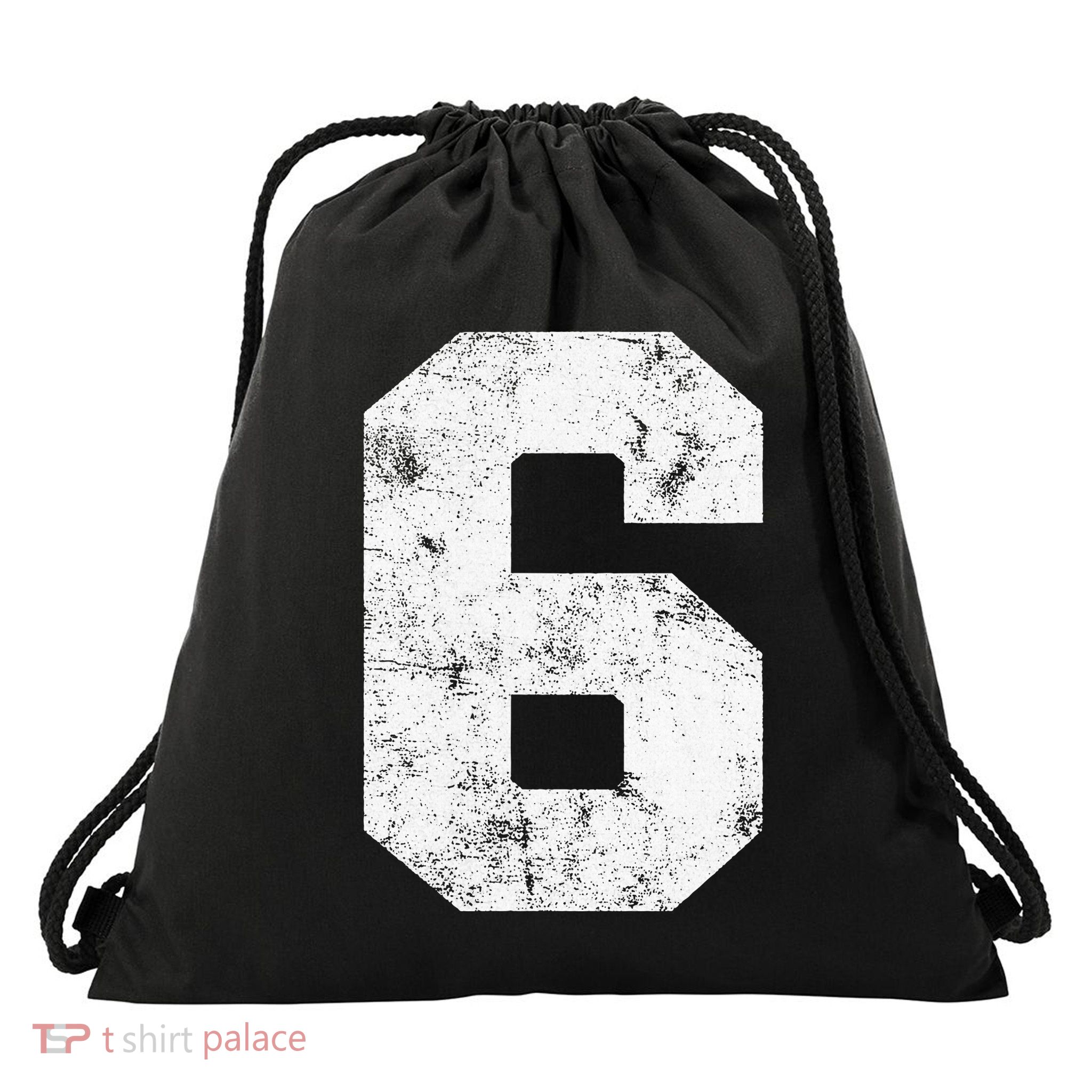 Lucky Number 6 Birthday Sports Player Team Athlete Drawstring Bag
