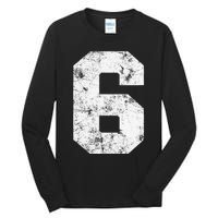 Lucky Number 6 Birthday Sports Player Team Athlete Tall Long Sleeve T-Shirt