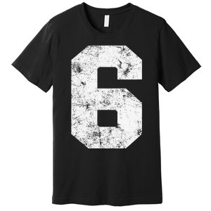 Lucky Number 6 Birthday Sports Player Team Athlete Premium T-Shirt