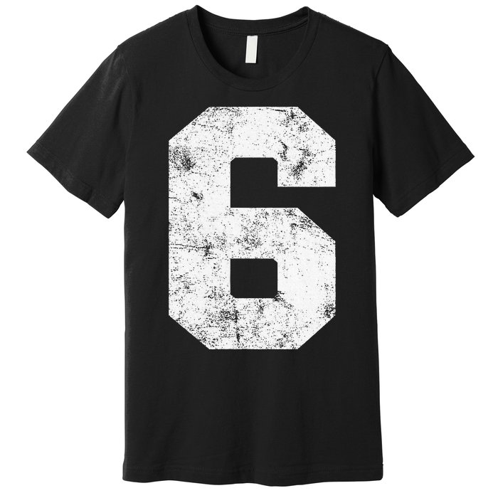 Lucky Number 6 Birthday Sports Player Team Athlete Premium T-Shirt