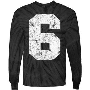 Lucky Number 6 Birthday Sports Player Team Athlete Tie-Dye Long Sleeve Shirt