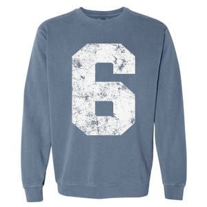 Lucky Number 6 Birthday Sports Player Team Athlete Garment-Dyed Sweatshirt