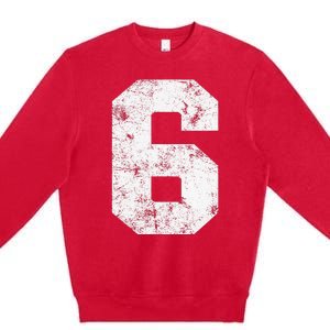 Lucky Number 6 Birthday Sports Player Team Athlete Premium Crewneck Sweatshirt