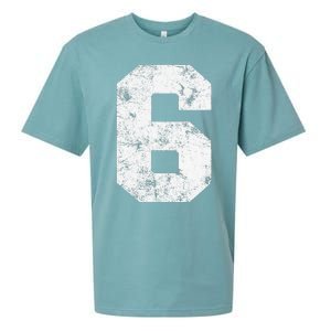 Lucky Number 6 Birthday Sports Player Team Athlete Sueded Cloud Jersey T-Shirt