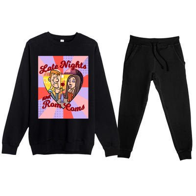 Late Nights And Rom Coms Gift Premium Crewneck Sweatsuit Set