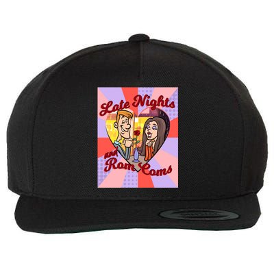 Late Nights And Rom Coms Gift Wool Snapback Cap