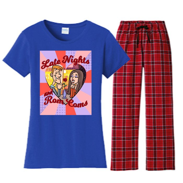 Late Nights And Rom Coms Gift Women's Flannel Pajama Set