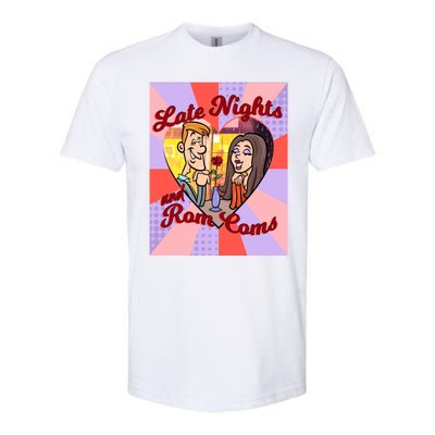 Late Nights And Rom Coms Gift Softstyle CVC T-Shirt