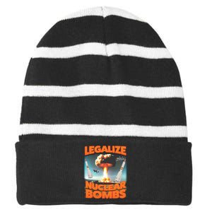 Legalize Nuclear Bombs Striped Beanie with Solid Band