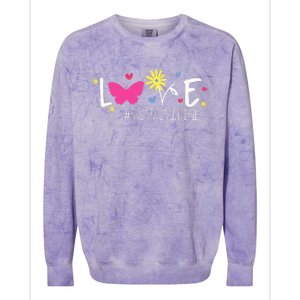 Love Nanalife Butterfly Flower Inspirational Mothers Day Colorblast Crewneck Sweatshirt