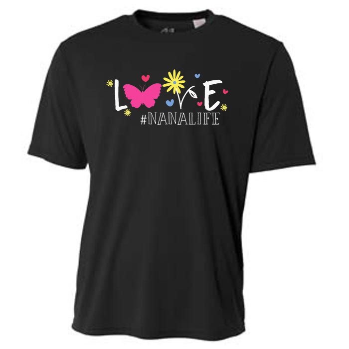 Love Nanalife Butterfly Flower Inspirational Mothers Day Cooling Performance Crew T-Shirt