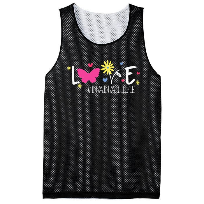 Love Nanalife Butterfly Flower Inspirational Mothers Day Mesh Reversible Basketball Jersey Tank