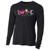 Love Nanalife Butterfly Flower Inspirational Mothers Day Cooling Performance Long Sleeve Crew