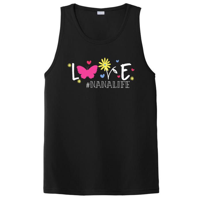 Love Nanalife Butterfly Flower Inspirational Mothers Day PosiCharge Competitor Tank