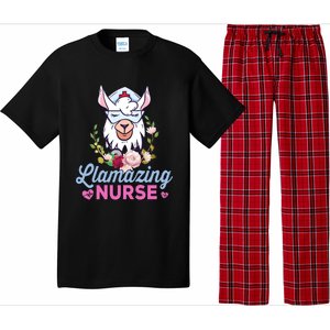 Llamazing Nurse Cute Llama Cosplay Nurse Flower Gift Gift Pajama Set