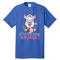 Llamazing Nurse Cute Llama Cosplay Nurse Flower Gift Gift Tall T-Shirt