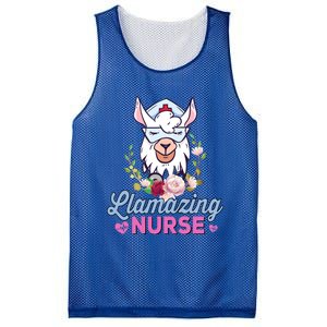 Llamazing Nurse Cute Llama Cosplay Nurse Flower Gift Gift Mesh Reversible Basketball Jersey Tank